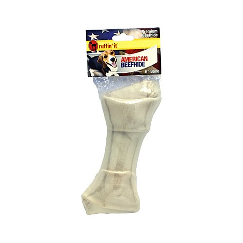 westminster pet products 21106 American, 6" - 7", White, Beefhide Rawhide Bone