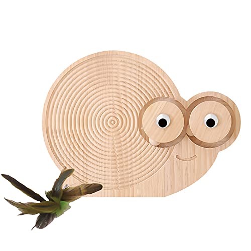 Jouet interactif pour chat en bois massif et design escargot