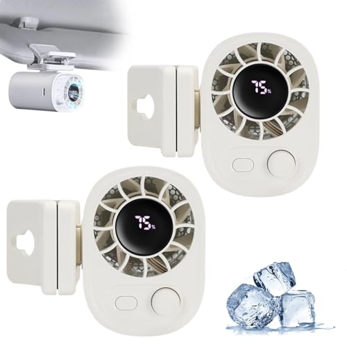 Car Clip on Fan with LED Display - 360 Rotation
