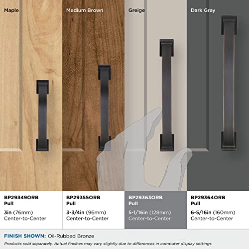 Image of Amerock | Cabinet Pull | Oil Rubbed Bronze | 5-1 /16 inch (128 mm) Center to Center | Candler | 1 Pack | Drawer Pull | Drawer Handle | Cabinet Hardware