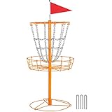 Topeakmart 12 Chain Disc Golf Goal Sport Disc Basket Practice Outdoor Steel Disc Golf Discs, Orange