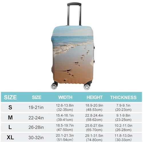 Travel Luggage Cover Protectors Elastic Anti-scratch Suitcase Cover Washable Luggage Sleeve Beach Footprints Suitcase Cover Protector Fit 18-32 Inch Suitcases Travel Accessories XL2