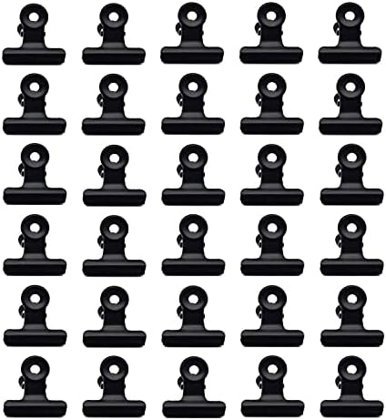 30 Pack Black Metal Bulldog Binder Clips for Food Bags,Paper Pictures, Crafts Hanging Art, Home Office Supply (1.25 Inch) image 4