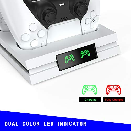 Gezimetie Ladestation für PS5 Controller,PS5 Ladegerät Ständer Schnelles Laden für 2 Controller PS5 Zubehör mit TypeC Kabel, Doppeltes Schnellladegerät mit LED Anzeige - Image 5