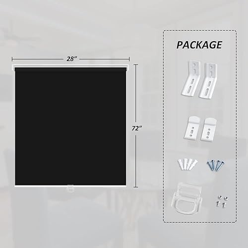 Miniatura 6 de LUCKUP Persianas enrollables opacas sin cordones para ventanas, oscurecimiento de la habitación, persianas enrollables, impermeables, con