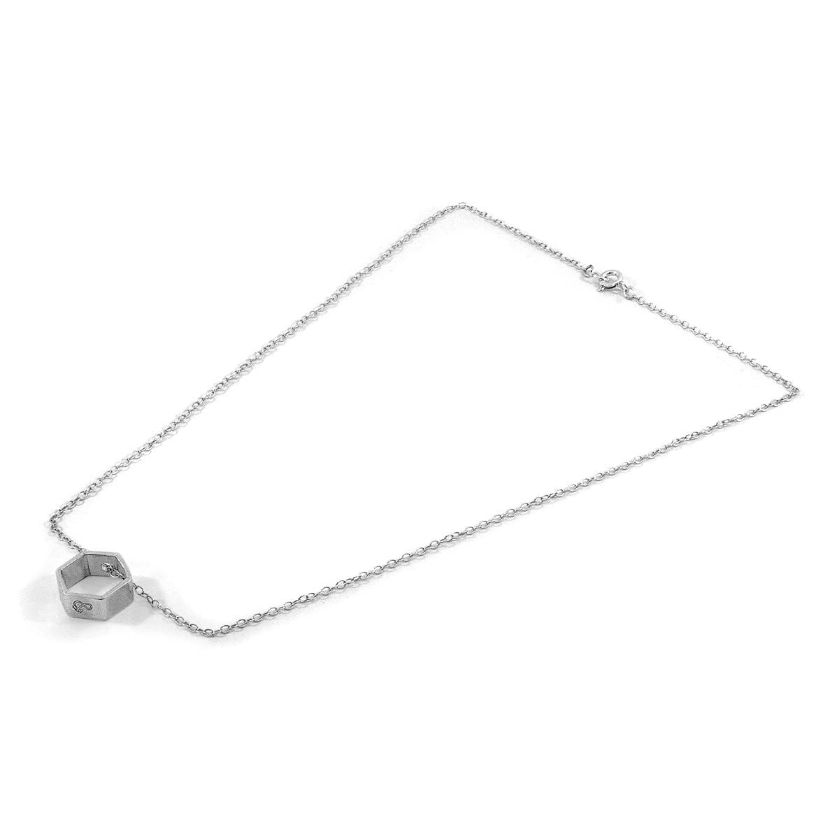 ANCHOR & CREW Geometrico Mini-Collana Pendente Lane Esagonale d'Argento - Donna