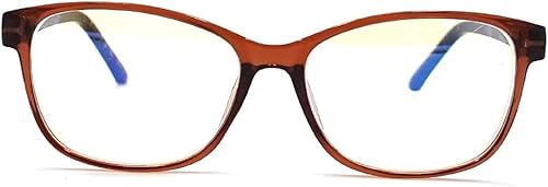 Visual Plus Lentes de lectura con bloqueo de luz azul para hombres y mujeres, para computadora, juegos, TV con protección de luz azul (marrón, 2.00