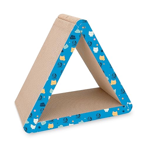 Foodie Puppies Scratching Pad with Catnip for Cats and Kittens - (Delta Scratcher) | Corrugated Cat Scratcher Cardboard for Indoor Cats, Kitten for Furniture Protection, Durable Texture Design