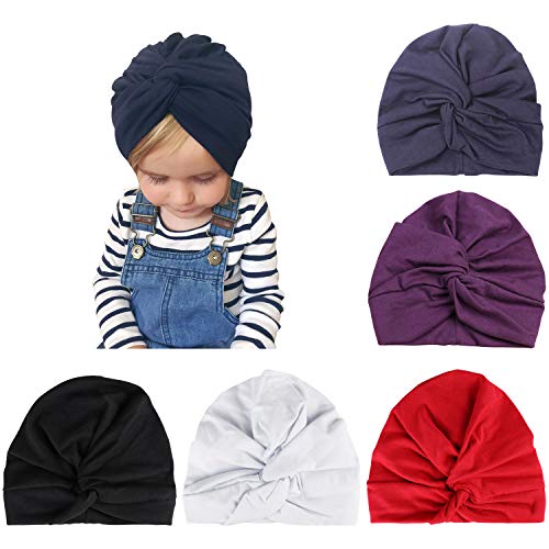 DRESHOW BQUBO Turban Hat for Baby Infant Cap Hats with Bow Knot Soft Cute Nursery Beanie - Main Image