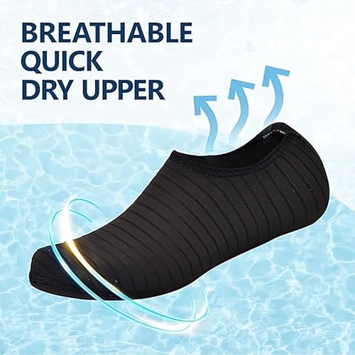 حذاء مائي للنساء والرجال والأطفال مناسب للصيف للسباحة الخارجية والغوص والكاياك والمشي على الشاطئ واليوغا وركوب الأمواج من جود تول، أسود، 38 EU إلى 39 EU