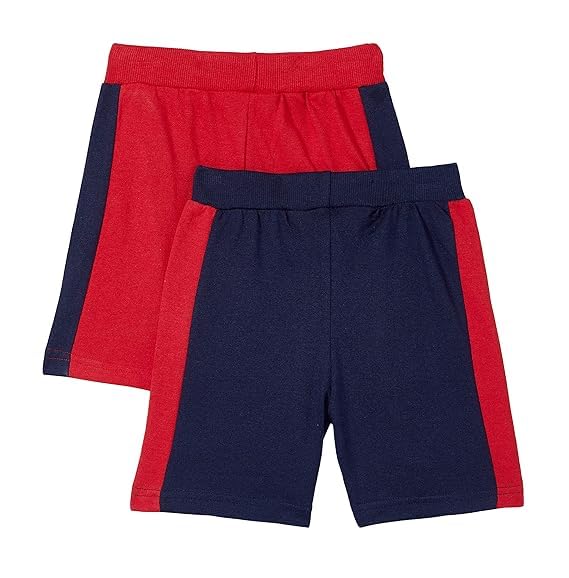 Image of Clotth Theory Boys Cotton Shorts Pack of 2 | Soft Breathable Fabric | Elastic Waist | Casual Wear Kids Comfortable Shorts