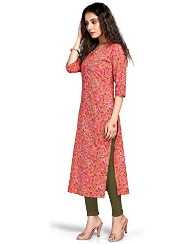 Image of Rajnandini Women's Cotton Straight Fit Straight Kurti