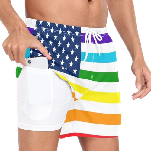 Short de plage arc-en-ciel Yuiboo pour homme adepte de liberté