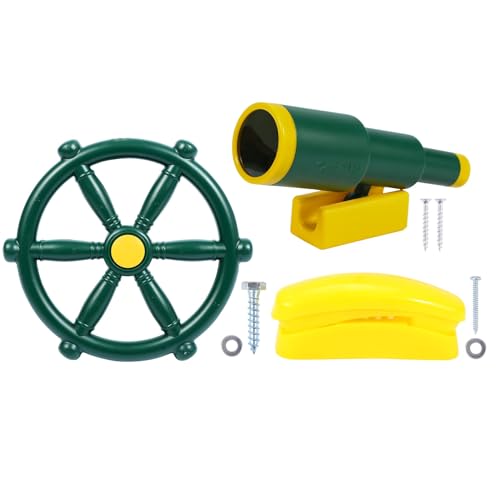 RedSwing - RedSwing Playground Accessories for Kids, Play Set Attachments with Pirate Ship Wheel, Telescope and Telephone for Outdoor Backyard, Swing Set Replacement for Treehouse, Easy to Set Up