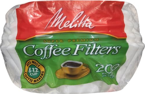 Melitta Basket Coffee Filters, White for 8-12 Cup , 200 ct (629524)