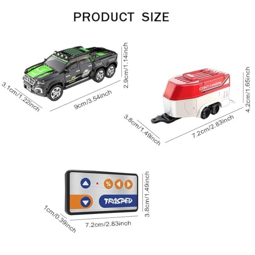 Image of Mini RC Car 1:64 Scale Remote Controlled Car from 3 4 5 6 Years 2.4GHz Mini RC Cars with Tractor and LED Light 3 Speed, Baby Cars Toy Gift