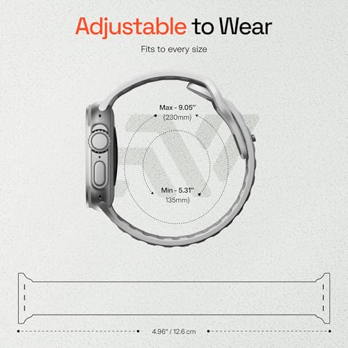 Image of Silicon Rugged Armour Strap Compatible with Apple iWatch Series | 9 /8 /7 45 mm | series 10 46 mm | SE,SE2 6 /5 /4 44 mm | ultra1,2 49 mm | Sport Band for Men & Women (watch not included)
