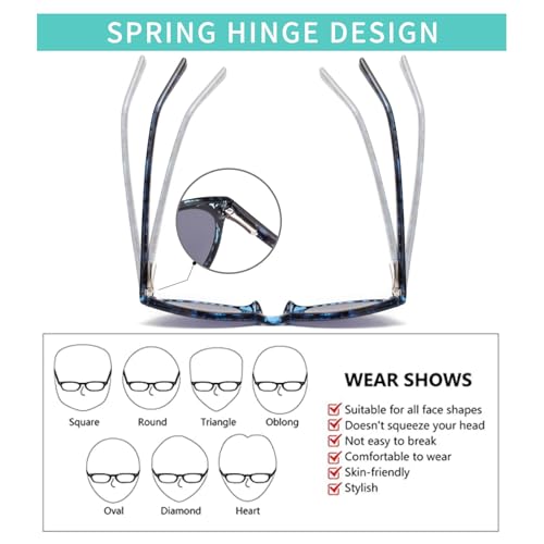 Image of Amorays Cat Eyes Progressive Multifocal Reading Sunglasses UV Protection Anti Blue RaysTrifocal Sun Readers for Women