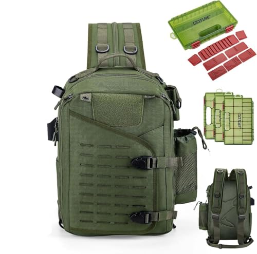 Sac à dos de pêche avec support canne Goture et boîte rangement leurres accessoires