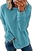 Kenhansion Women's Crewneck Sweatshirt Lightweight Long Sleeve Pullover Tunic Top Fashion Relaxed Fit Solid Color Fall Shirt (Light Blue,X-Large)