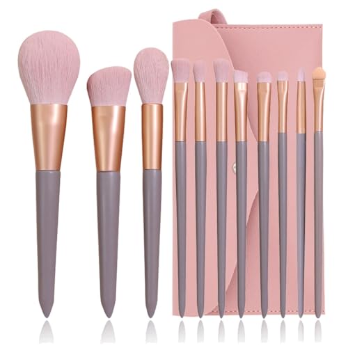 Coffret pinceaux maquillage complet 11 pièces thé au lait à offrir pour les yeux