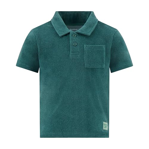 Reebok Boys 2 Piece Double Knit Polo Short Set, Green, 2T - image 2