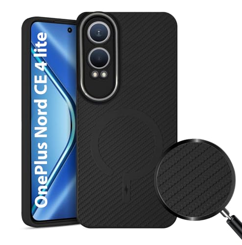 Image of LIRAMARK Rugged Carbon Fibre TPU Armor Silicone Back Cover Case for OnePlus Nord CE 4 lite