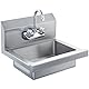 VEVOR Kommerzielles Handwaschbecken mit Wasserhahn, Edelstahlwaschbecken,Kleines Handwaschbecken, Wandmontage Handwaschbecken, Waschbecken für Restaurant, Küche, Bar, Garage und Haus