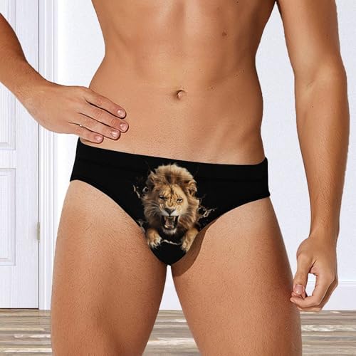 3D Lion Novelty Men's Brief Swimwear Pants Swimming Trunks Beach Shorts Underwear4
