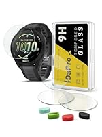 iDaPro [4Pcs Displayschutz schutzfolie für Garmin Forerunner 165 / Forerunner 165 Music+[4Pcs] Silikon Staubstecker,Hartglas,9H Härte Glas,Kratzfest,Blasenschutz,Anti-Fingerabdruck