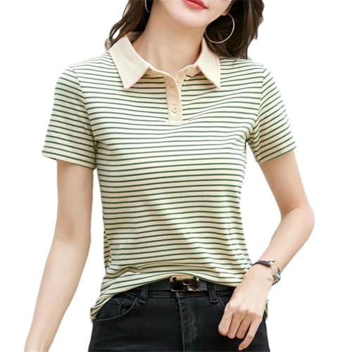 Chemise à manches courtes en coton extensible JXQXHCFS pour femme