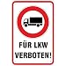 Produktbild Aufkleber Einfahrt/Durchfahrt für LKW verboten PVC Folie selbstklebend 20 x 30 cm