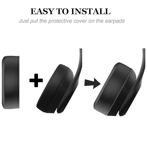 Cubiertas de almohadillas para Beats Solo 4, cubiertas de silicona lavables para sudor para auriculares inalámbricos Beats Solo 4 y Solo 3 On-Ear (Negro) miniatura 6