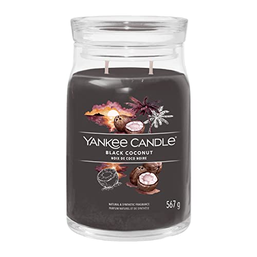 Yankee Candle Signature Scented Candle | Black Coconut Large Jar Candle with Double Wicks | Soy Wax Blend Long Burning Candle | Perfect Gifts for Women, (1701371E)