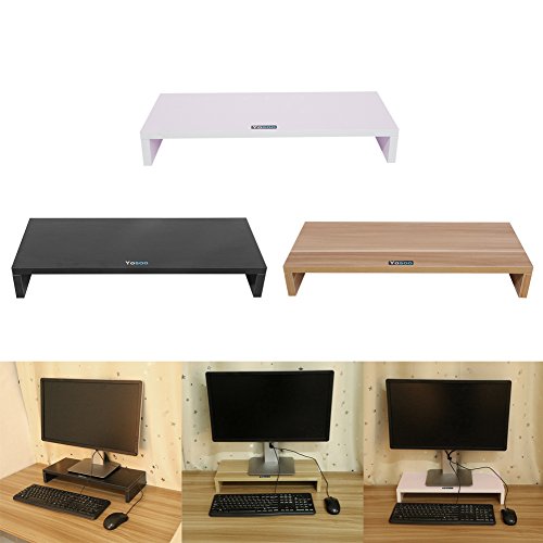 Yosoo Wooden Stand LED LCD Computer Monitor Riser Desktop Organizer Display Bracket Rack