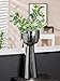 Produktbild GILDE Dekovase Gesichtsvase - Blumenvase Vase groß aus Keramk Silber glasiert - Deko Wohnzimmer Geschenk Geburtstagsgeschenk - Farbe: Silber Höhe 45,5 cm