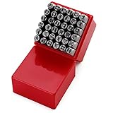 OCR 36Pcs 1/4' (6mm) Steel Number Letter Stamp Set (A-Z, 0-9, &) Punch DIY Tool for Imprinting Metal, Plastic, Wood, Leather