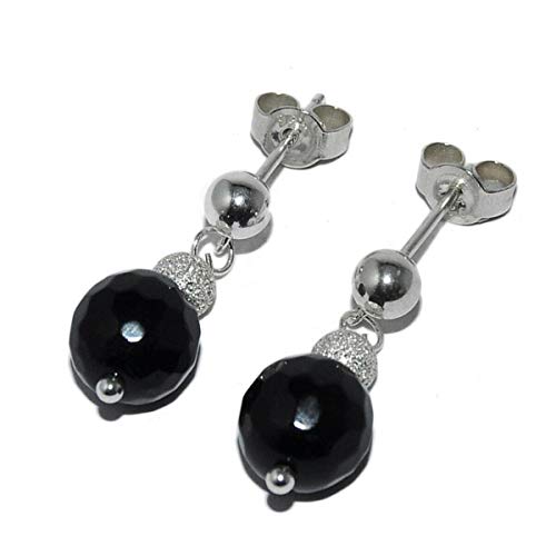 Boucles d'oreilles Onyx noir argent 925 ZéeO | Cadeau précieux idéal