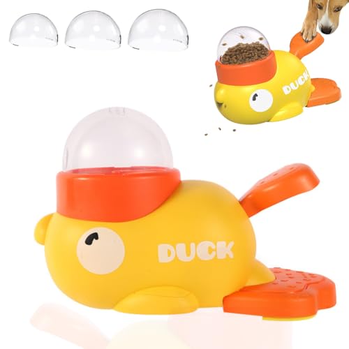 Qpets® Interactive Pet Feeder Toy, Automatic Rotate Dog Food Dispenser with Fun Pedal for Cats & Dogs, Slow Feeding Puzzle Bowl to Prevent Boredom & Gulping, Portion Control Feeder for Indoor Pets