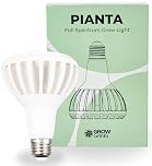Pianta 18W Full Spectrum LED Grow Light for Indoor Plants – Plant Grow Bulb, Indoor Grow Light for Growing Succulents Herbs & Cactus, Germination of Seedlings, E27, B22, PPF μmol/s 33.1 (White, E27)