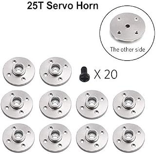 10Pcs Servo Horn Metal Aluminum 25T Silvery Servo Disc for Robot Mechanical Claw
