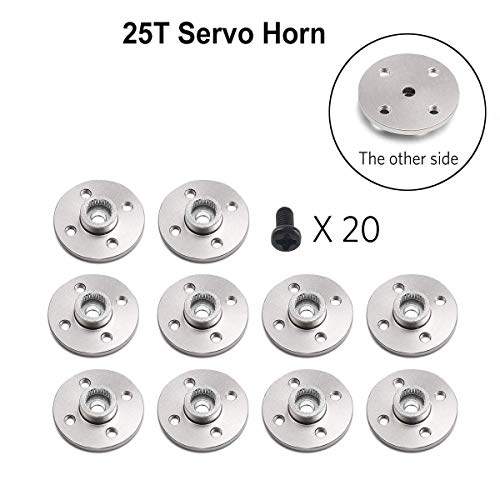 10Pcs Servo Horn Metal Aluminum 25T Silvery Servo Disc For Robot Mechanical Claw Rc Car Helicopter Mg945 Mg995 Mg996 #TOP1