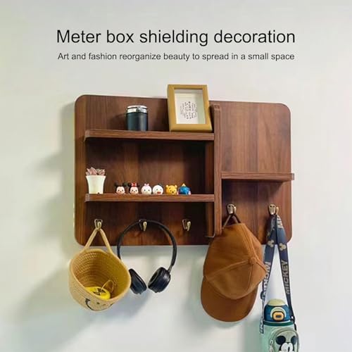 Solution de rangement décorative en bois massif pour boîtier électrique
