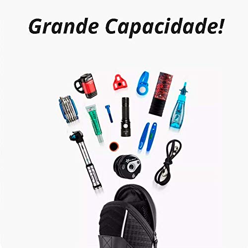Bolsa De Selim Banco Bicicleta Rockbros Preta 1.2 Litros Top