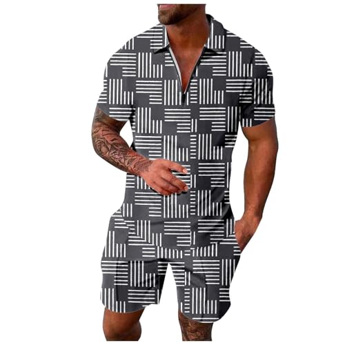 Blouse deux pièces pour homme en tenue de vacances zippée