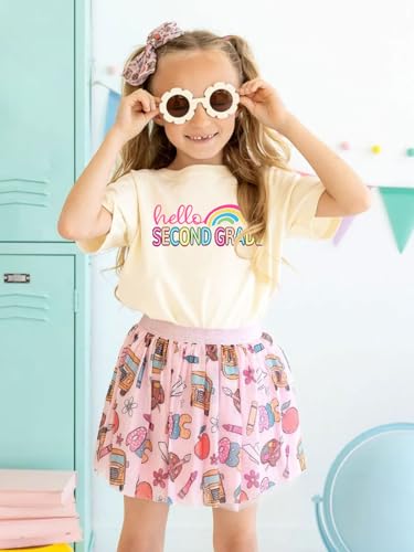 Image of First Day of School Shirt Girls Boys Preschool to 5th Grade Tshirt Kids Back to School Graphic Tee Tops
