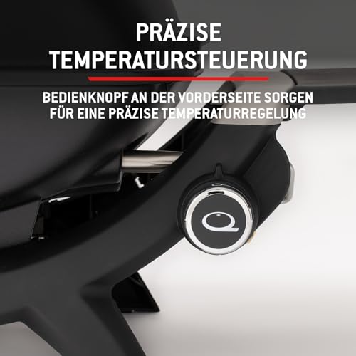 Weber Q 1200N Gasgrill mit Seitentischen & kompakten Stand/Grill für Terrassen und Balkone mit Hochleistungsbrennern, porzellanemaillierten Gussrosten und elektronischer Zündung, Mitternachtsschwarz