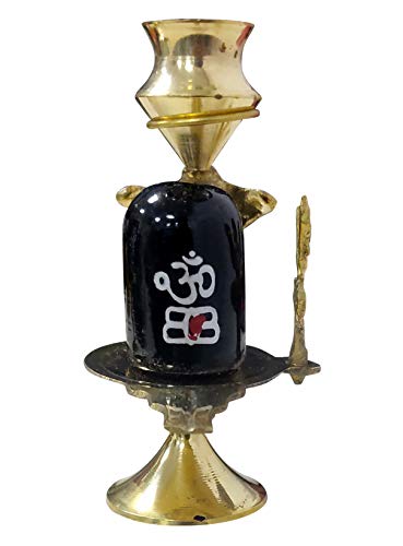 Shiva Ling Lingam Shivling Religious Statue Brass Stand Puja Idol God Pooja Height 3.5 Inch