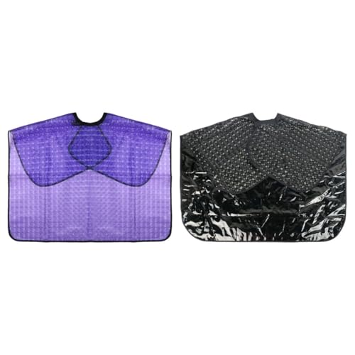 Capa impermeable para cabello Zerodeko 2 piezas negro y púrpura