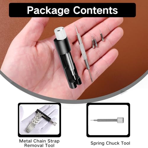 Image of Watch Repair Tool Kit, Watch Link Removal Tool Kit, Watch Adjustment Tool, 6 Spare Watch Bands, 20 Spring Bars, Watch Repair Kit with Punch Pin